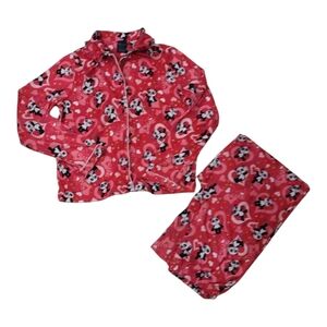 Pink Panda Flannel Pajamas Set XL 14-16 Faded Glory